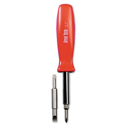 Great Neck Screwdriver, 4" 1, Assorted Color SD4BC
